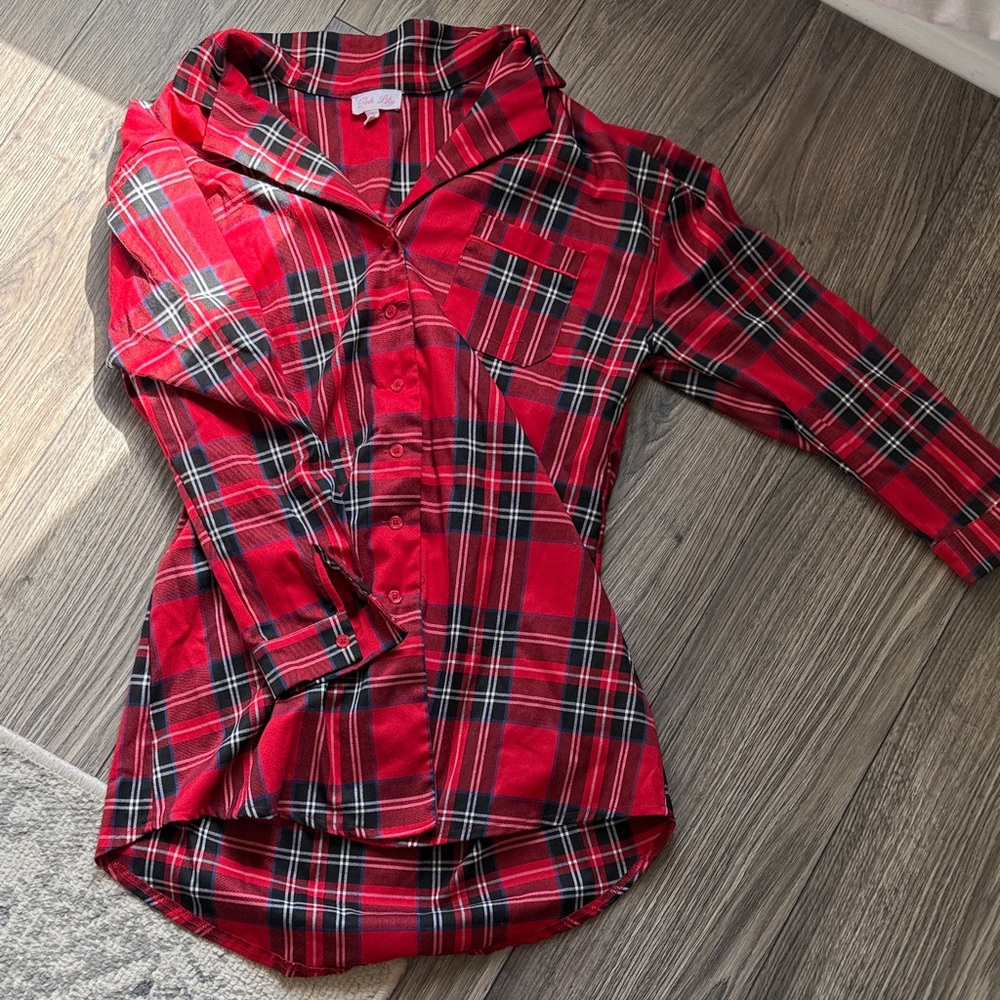 Pink Lily Red Plaid nightgown